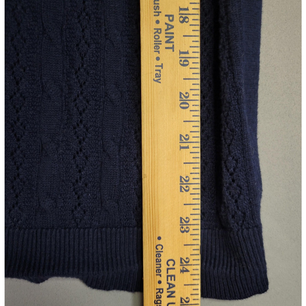 Sweater Vest Womens S Navy Blue Pointelle Knit Sleeveless Preppy Croft & Barrow - Picture 8 of 12